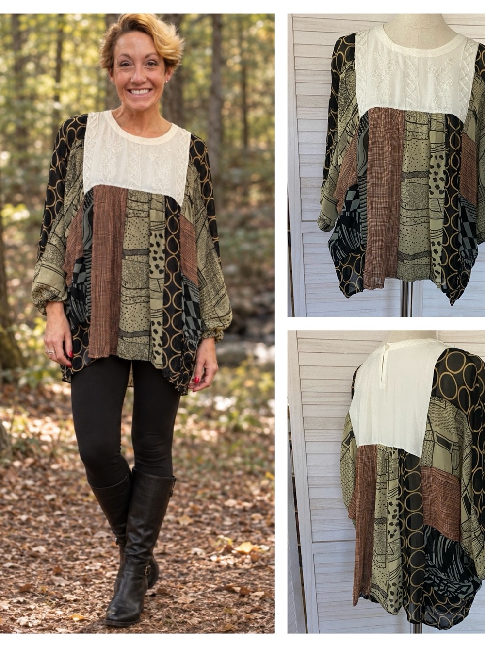 Young Threads Embroidered Yoke Top SZ M NWT Boho Bohemian